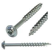 #8 X 1-1/2" Round Washer Head, Square/Phillips, Wood Screw, Type 17, Zinc